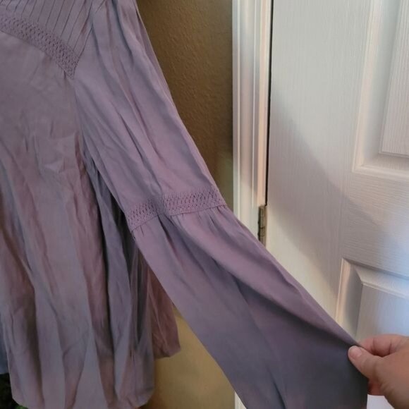 LOGO Lavish Lori Goldstein Tunic Top Purple Large Boho Bohemian Preppy Beach - Picture 4 of 8